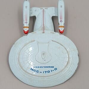Vintage 1987 Star Trek USS Enterprise NCC-1701-D 6" Die Cast Metal Space Ship